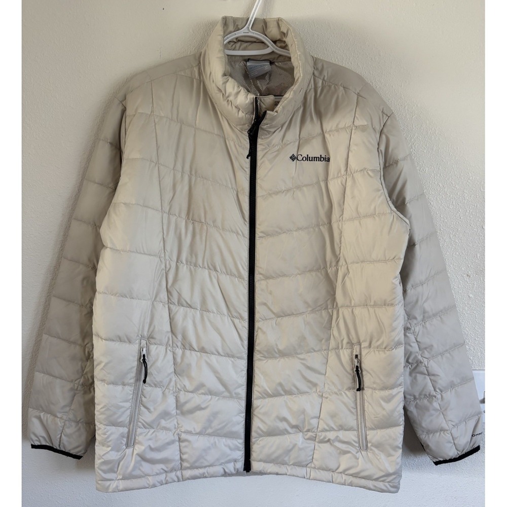 Columbia Interchange Omni Heat Puffer Jacket Mens LT Beige Full Zip